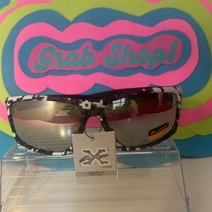 X Loop Black Brown and White Military Camo Sunglasses